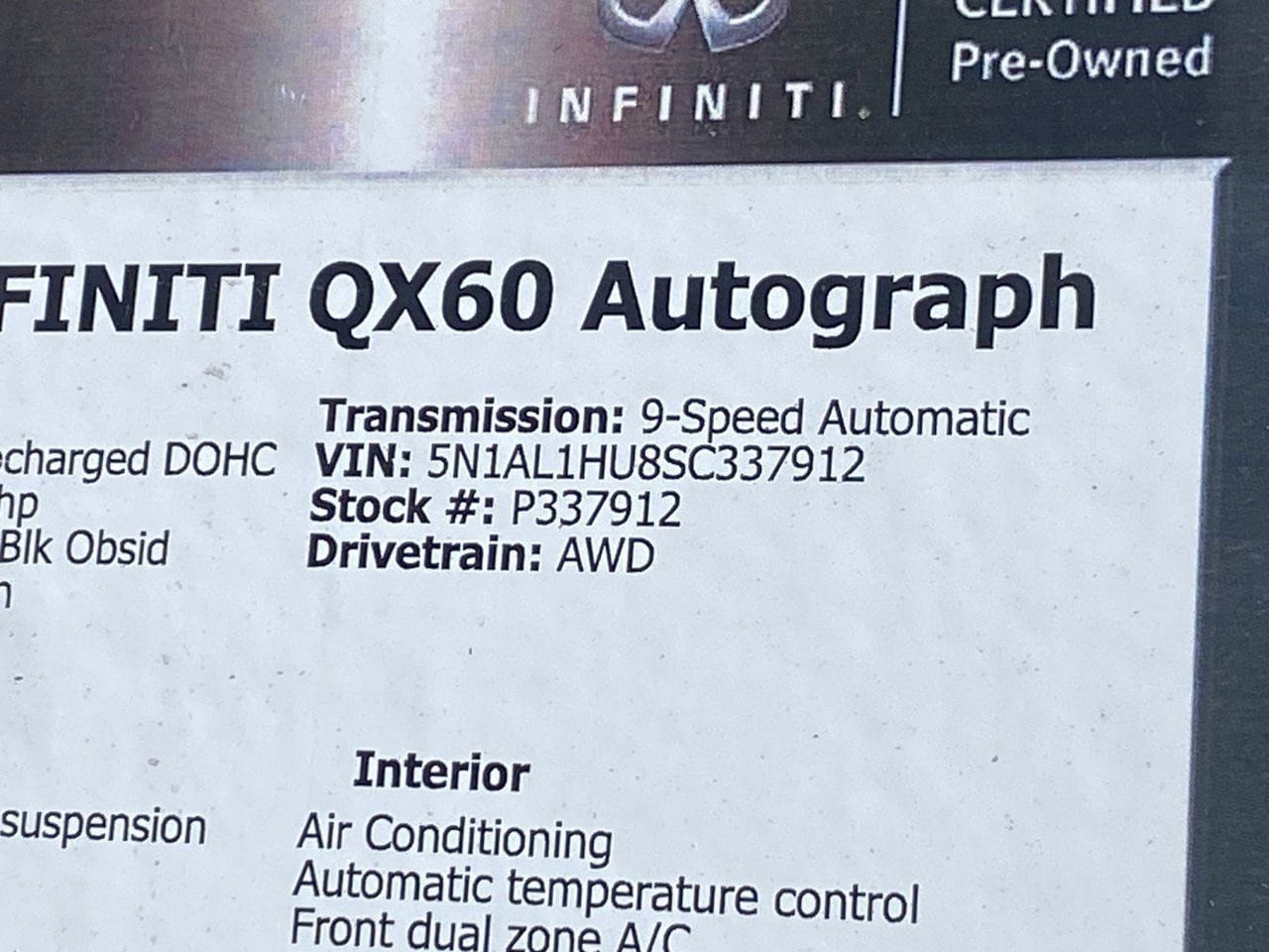 Certified 2025 INFINITI QX60 Autograph w/ Cargo Package AWD/4WD image 38