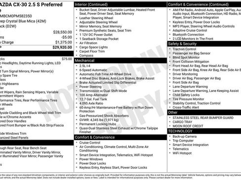 Certified 2023 MAZDA CX-30 AWD 2.5 S w/ Preferred Package image 34