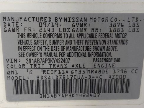 Used 2019 Nissan Sentra SV FWD image 33