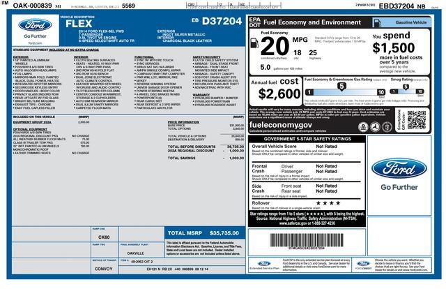 Used 2014 Ford Flex SEL w/ Equipment Group 202A FWD image 2
