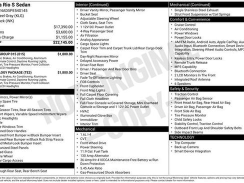 Certified 2023 Kia Rio S w/ Technology Package FWD image 23