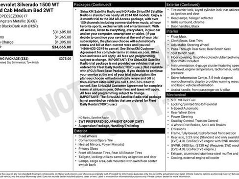 Used 2014 Chevrolet Silverado 1500 W/T w/ Trailering Package RWD image 2