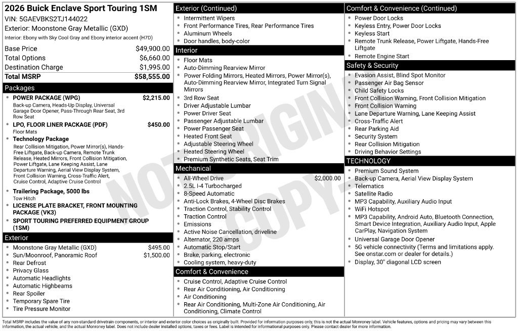 Used 2026 Buick Enclave Sport Touring w/ Power Package AWD/4WD image 7