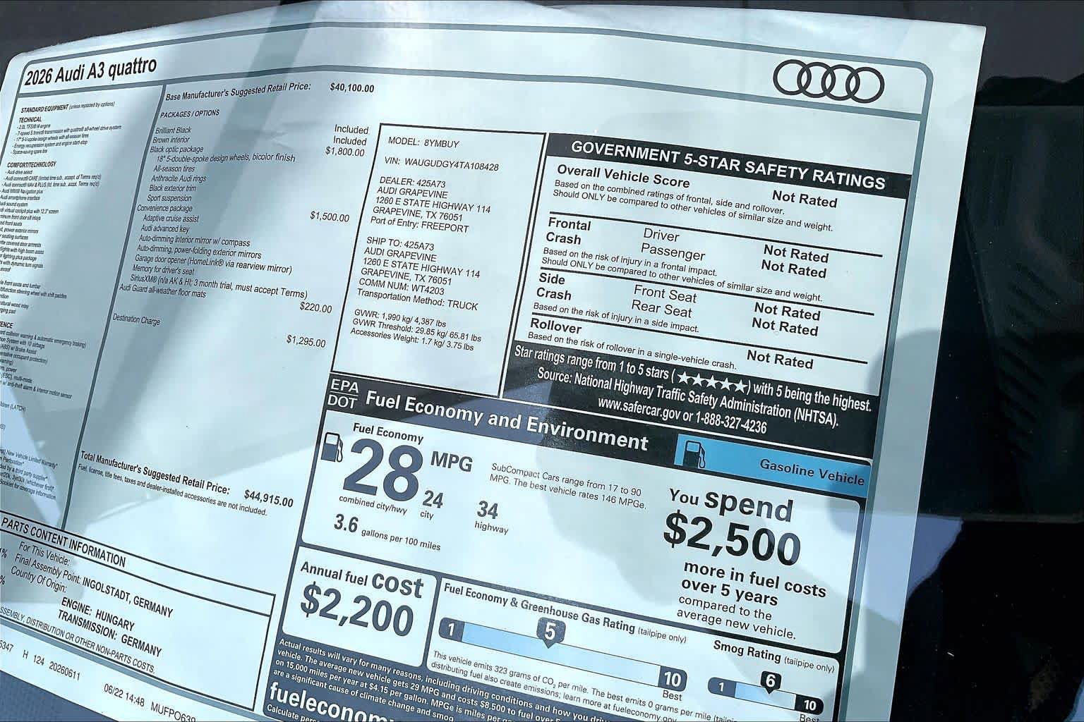 Used 2026 Audi A3 2.0T Premium w/ Black Optic Package AWD/4WD image 19