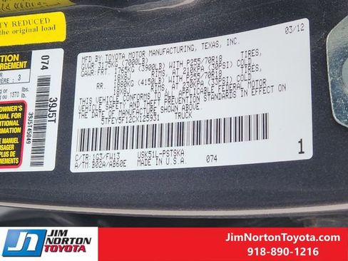 Used 2012 Toyota Tundra 2WD CrewMax image 33