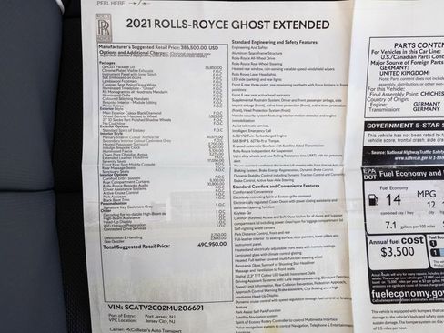 Certified 2021 Rolls-Royce Ghost Extended Wheelbase image 94