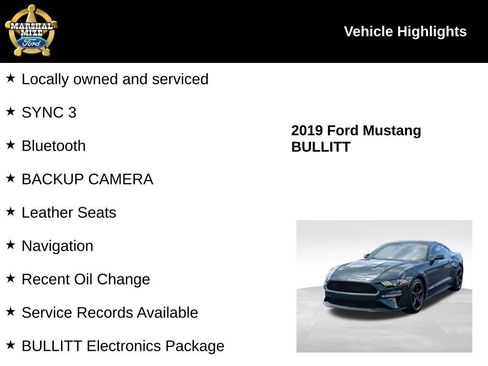 Used 2019 Ford Mustang Bullitt w/ Bullitt Electronics Package RWD image 2