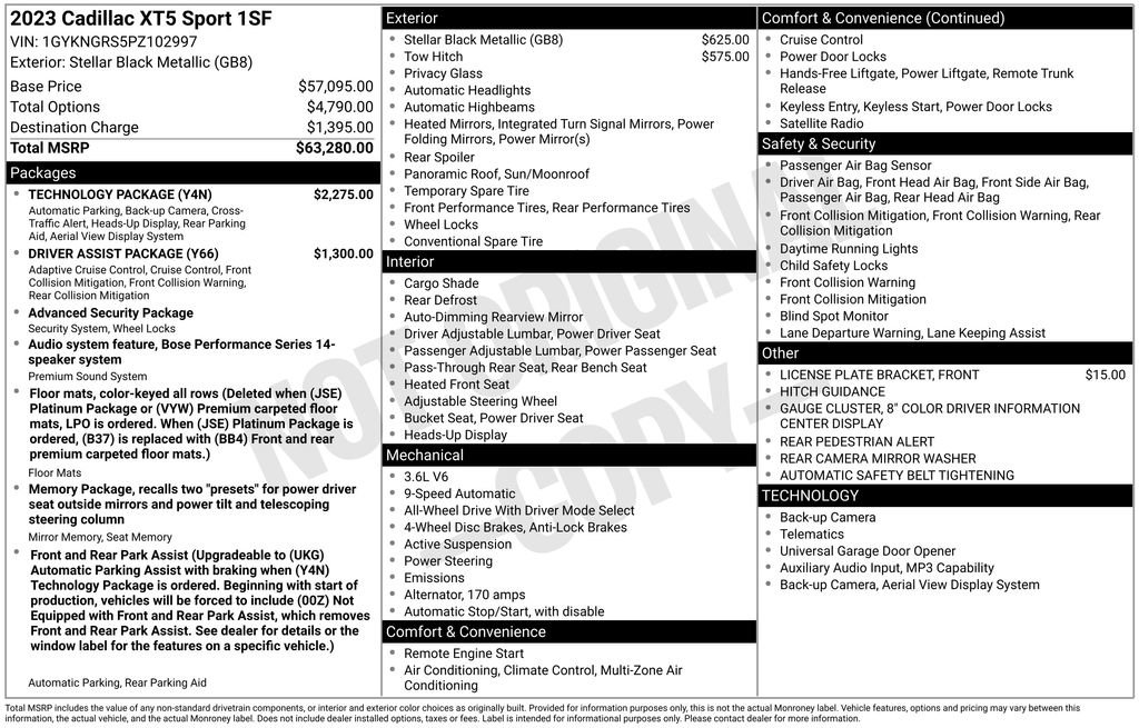 Certified 2023 Cadillac XT5 Sportv w/ Technology Package AWD/4WD image 6