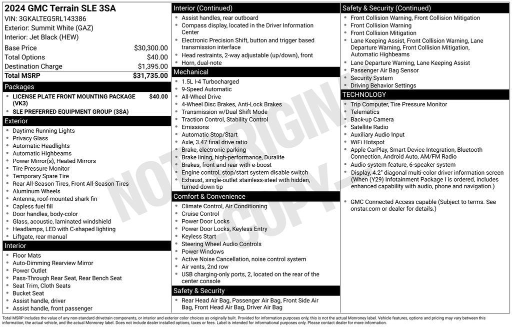 Certified 2024 GMC Terrain SLE AWD/4WD image 31