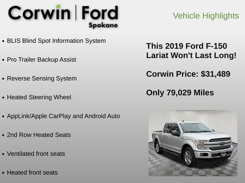 Used 2019 Ford F150 Lariat w/ Equipment Group 502A Luxury image 24