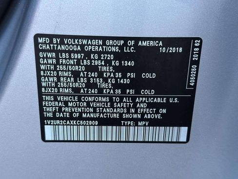 Used 2019 Volkswagen Atlas SE w/ Towing Package AWD/4WD image 28