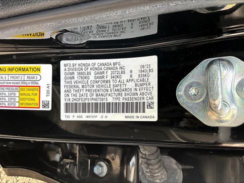 Certified 2023 Honda Civic Sport image 33