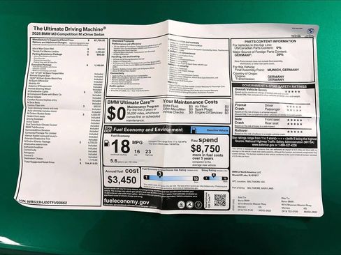 New 2026 BMW M3 Competition w/ M Carbon Exterior Package image 22