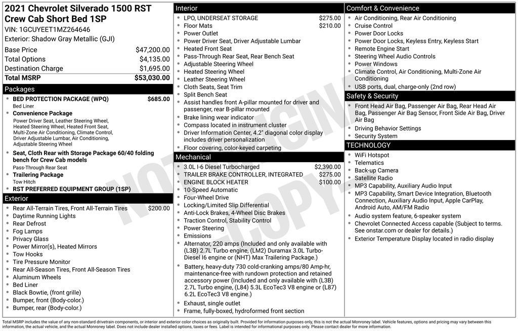 Used 2021 Chevrolet Silverado 1500 RST w/ Bed Protection Package AWD/4WD image 12