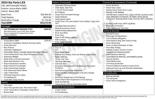 Used 2024 Kia Forte LXS w/ LXS Technology Package FWD image 36