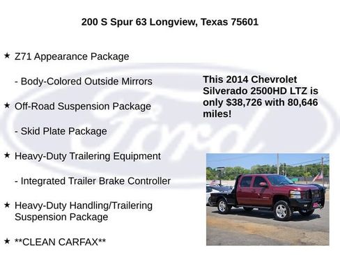 Used 2014 Chevrolet Silverado 2500 LTZ w/ LTZ Plus Package AWD/4WD image 10