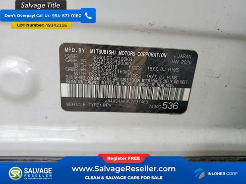 Used 2020 Mitsubishi Eclipse Cross LE FWD image 16