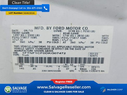Used 2013 Ford F150 XL w/ Mid Equipment Group RWD image 16