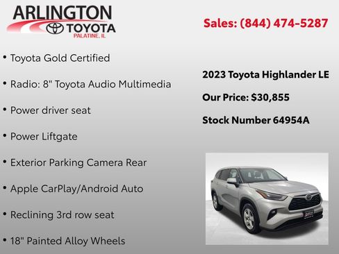 Used 2023 Toyota Highlander LE image 3