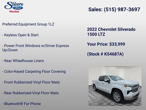 Used 2022 Chevrolet Silverado 1500 LTZ w/ LTZ Convenience Package II AWD/4WD image 16