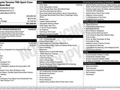 Used 2025 Toyota Tacoma TRD Sport w/ TRD Sport Upgrade Package AWD/4WD image 3
