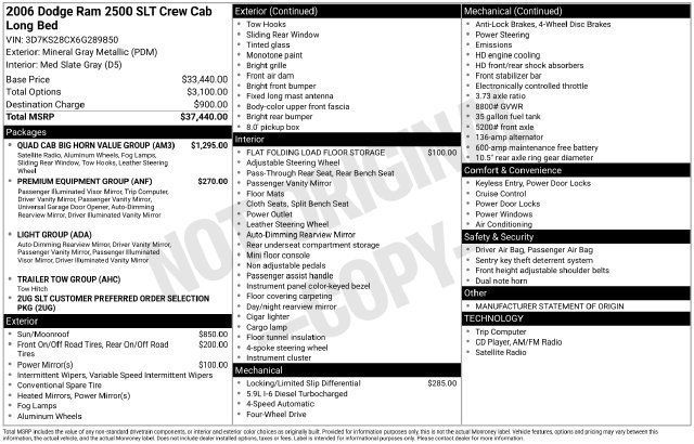 Used 2006 Dodge Ram 2500 Truck SLT w/ Quad Cab Big Horn Value Group AWD/4WD image 30