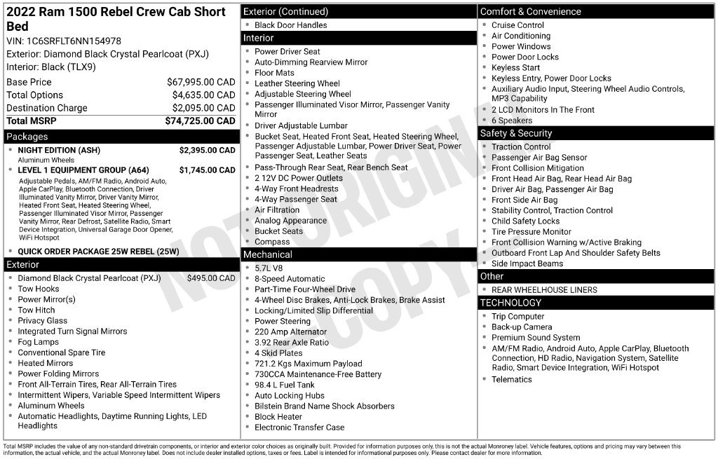 Used 2022 RAM 1500 Rebel w/ Night Edition AWD/4WD image 27