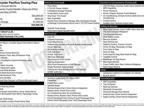 Used 2018 Chrysler Pacifica Touring Plus FWD image 6