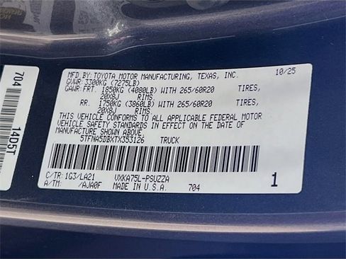 New 2026 Toyota Tundra Platinum image 37