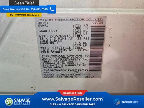 Used 2018 Nissan Pathfinder SV image 17