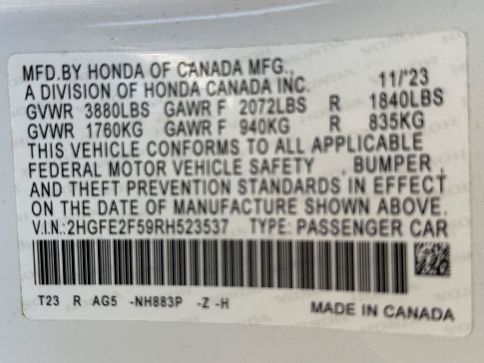 Certified 2024 Honda Civic Sport image 35