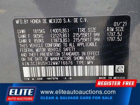 Used 2021 Honda HR-V LX image 17