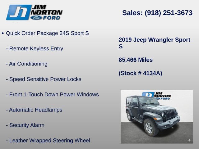 Used 2019 Jeep Wrangler Sport AWD/4WD image 14