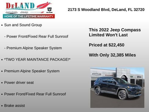 Used 2022 Jeep Compass Limited w/ Sun and Sound Group image 6