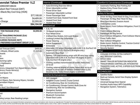 Used 2025 Chevrolet Tahoe Premier w/ Sun And Tow Package AWD/4WD image 22