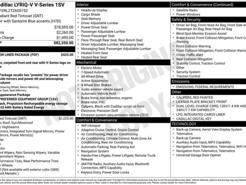 New 2026 Cadillac Lyriq V w/ LPO, Floor Liner Package image 33