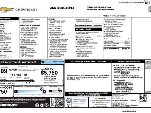 Used 2025 Chevrolet Equinox EV LT w/ Convenience Package FWD image 2