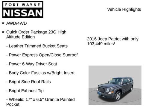 Used 2016 Jeep Patriot High Altitude AWD/4WD image 7