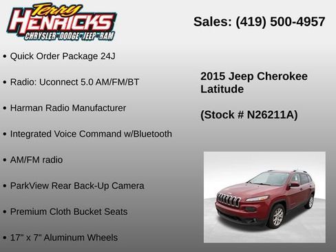 Used 2015 Jeep Cherokee Latitude FWD image 12