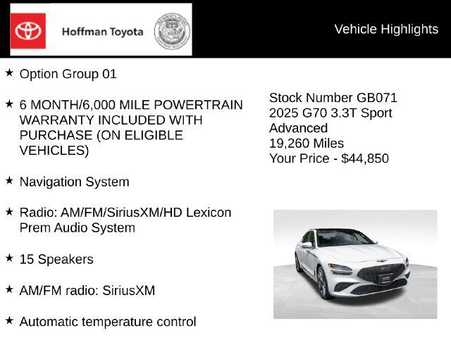 Used 2025 Genesis G70 3.3T Advanced AWD/4WD image 5