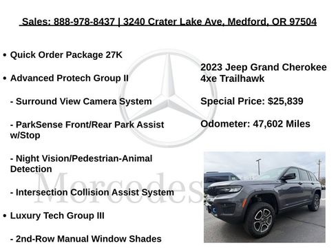 Used 2023 Jeep Grand Cherokee Trailhawk w/ Advanced Protech Group II AWD/4WD image 6