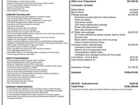 Used 2022 Audi e-tron S Prestige w/ Prestige Package image 2