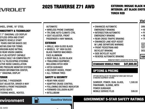 Used 2025 Chevrolet Traverse Z71 w/ Driver Confidence Package AWD/4WD image 2