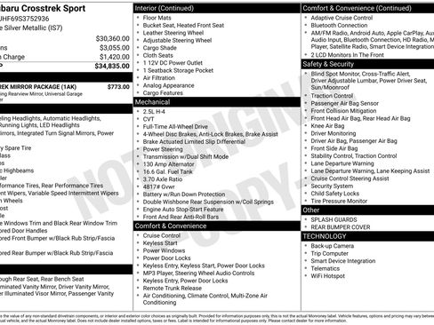 Certified 2025 Subaru Crosstrek 2.5i Sport w/ Crosstrek Mirror Package image 46