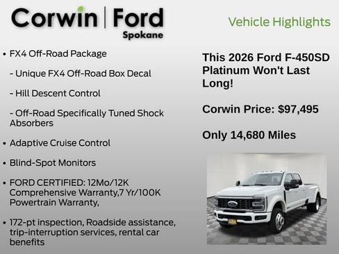 Certified 2026 Ford F450 Platinum w/ FX4 Off-Road Package AWD/4WD image 7