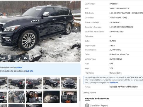 Used 2017 INFINITI QX80 Base AWD 4dr SUV w/ Deluxe Technology Package image 77