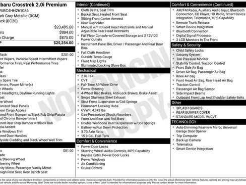 Used 2017 Subaru Crosstrek 2.0i Premium image 11