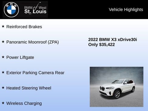 Used 2022 BMW X3 xDrive30i w/ Premium Package 2 (ZPA) image 16