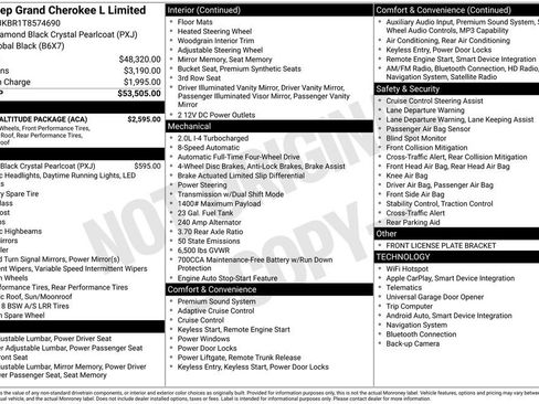 New 2026 Jeep Grand Cherokee L Limited w/ Limited Altitude Package AWD/4WD image 6