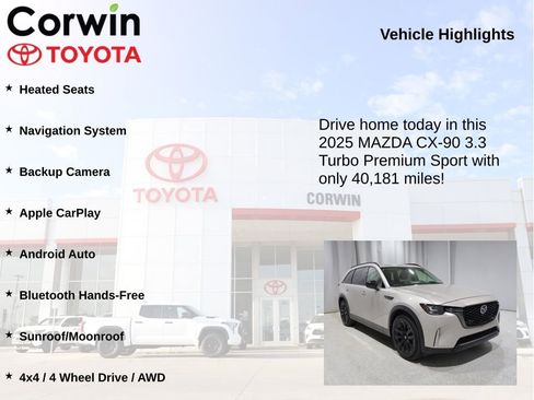 Used 2025 MAZDA CX-90 3.3 Turbo w/ Premium Sport Pkg AWD/4WD image 6